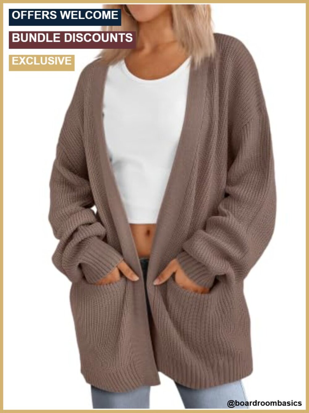 Oversized Cardigan Sweaters for Women Soft Knit with Pockets Fall Winter